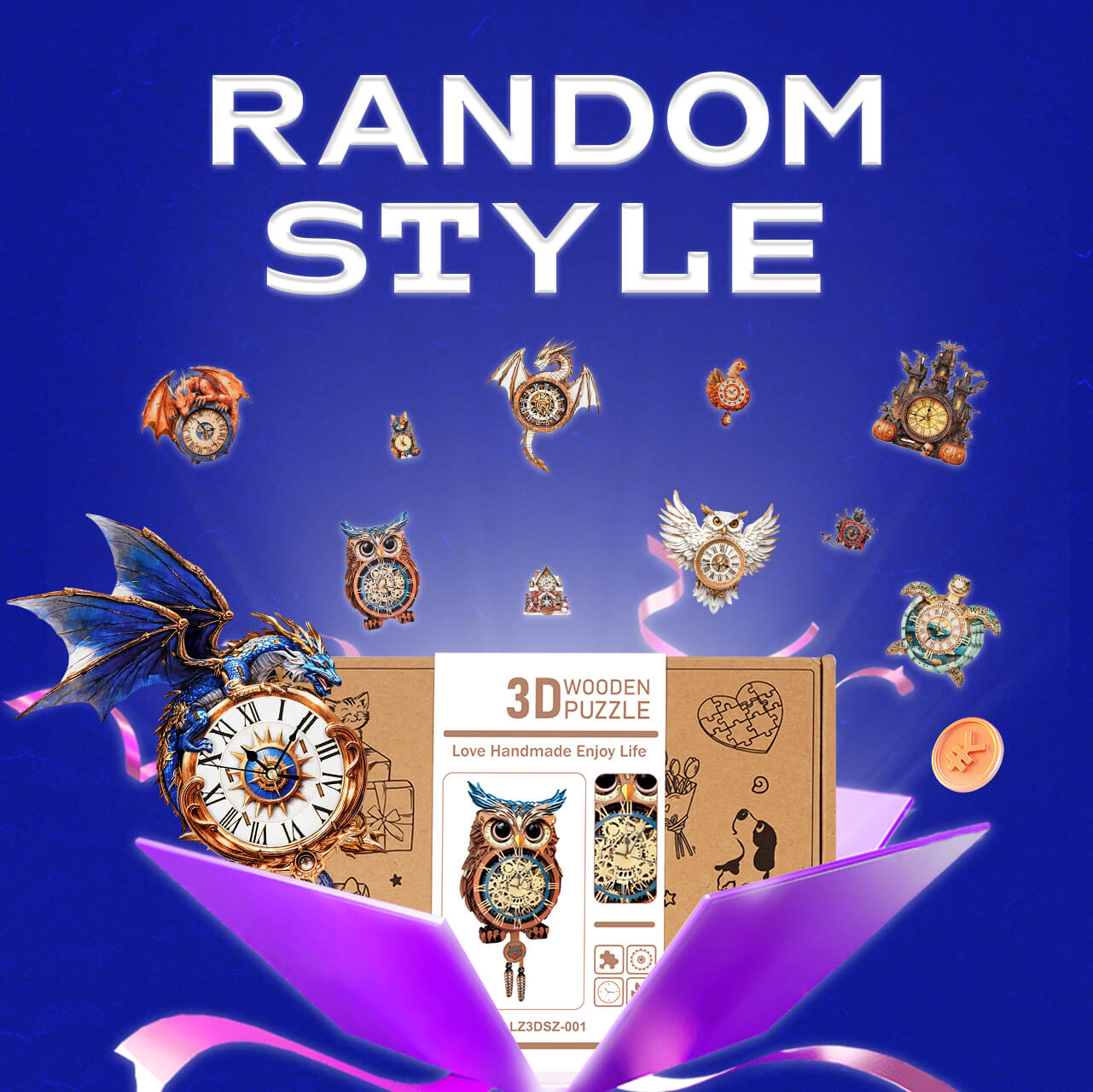 Random Different Styles of Wooden Clock – KadaJoy