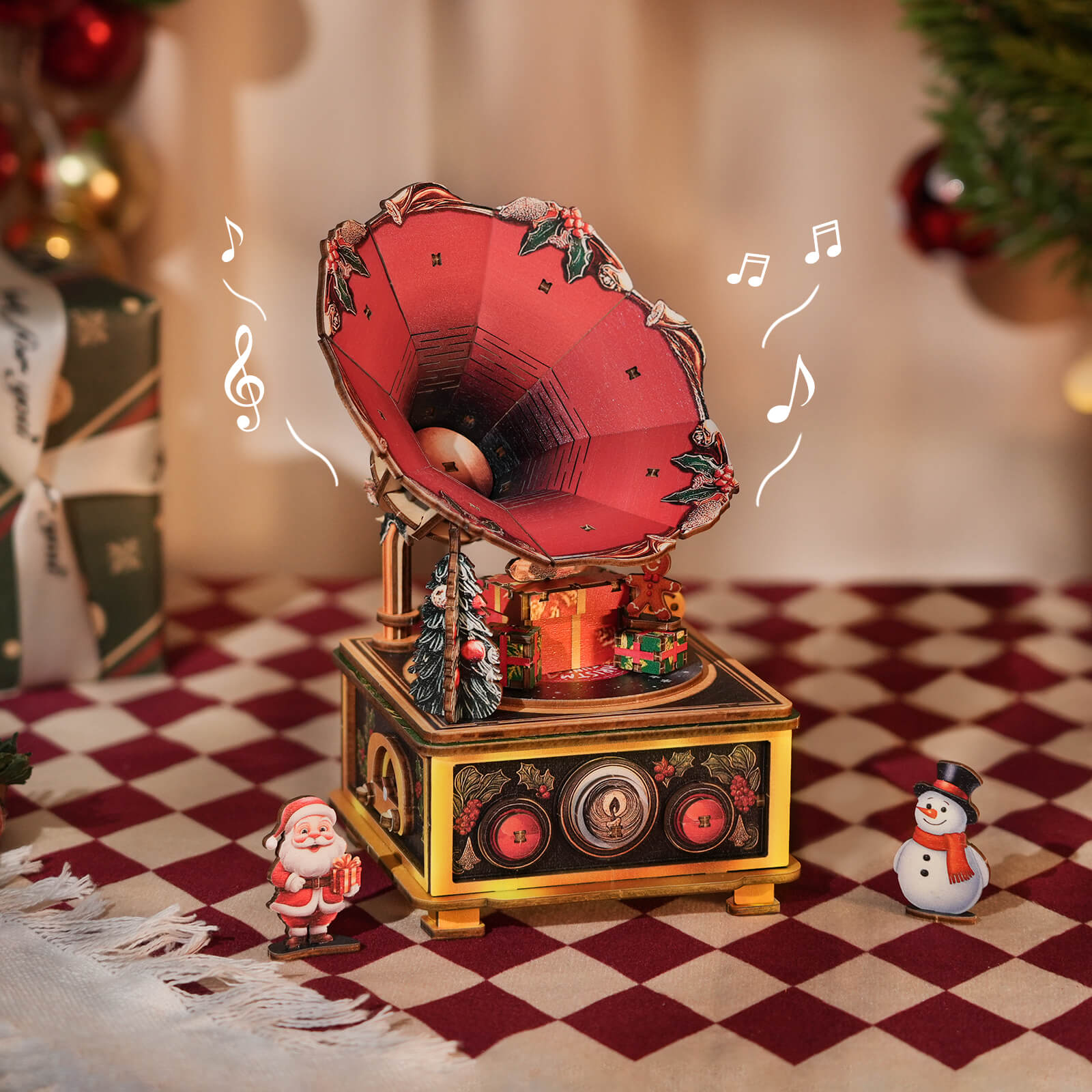 Melody Under the Mistletoe– DIY Wooden Music Box, 3D Puzzle Craft
