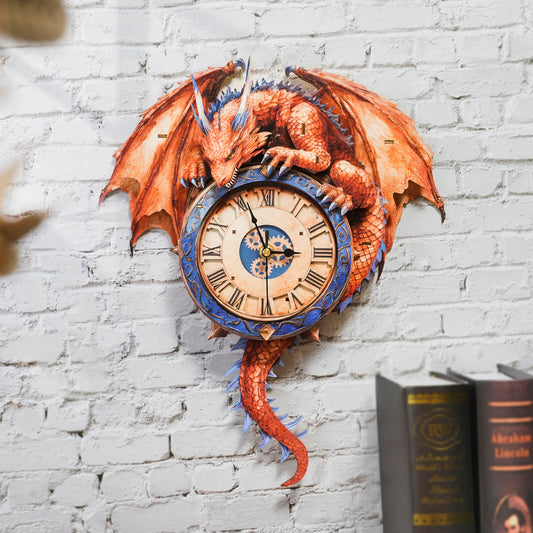 Flame Dragon – Wooden 3D Clock DIY Puzzle Kit