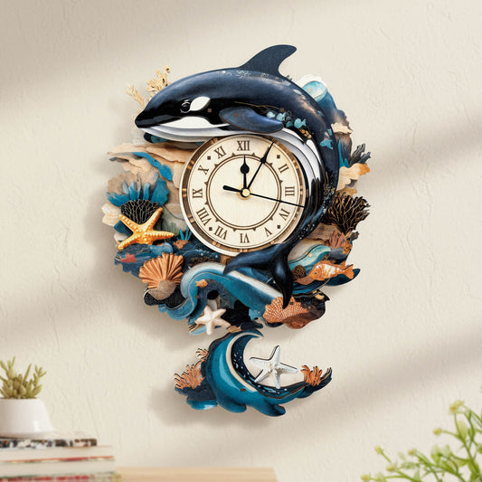 Killer Whale – Wooden 3D Clock DIY Puzzle Kit