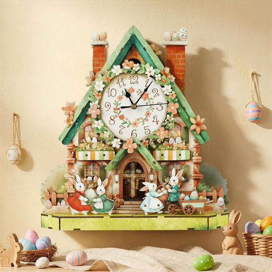 Easter Egg Hut – Wooden 3D Clock DIY Puzzle Kit