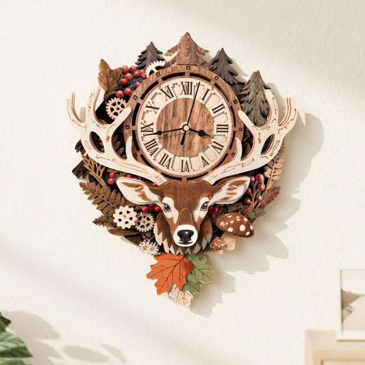 Reindeer – Wooden 3D Clock DIY Puzzle Kit