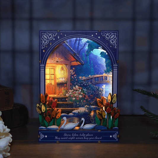 Tulip Nocturne Window — 3D Wooden Wall Art DIY Kit