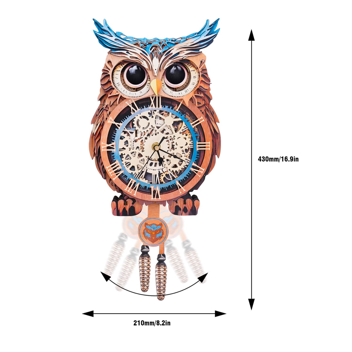 DIY 3D wooden owl clock craft kit, showcasing intricate design and precise laser-cut detail.