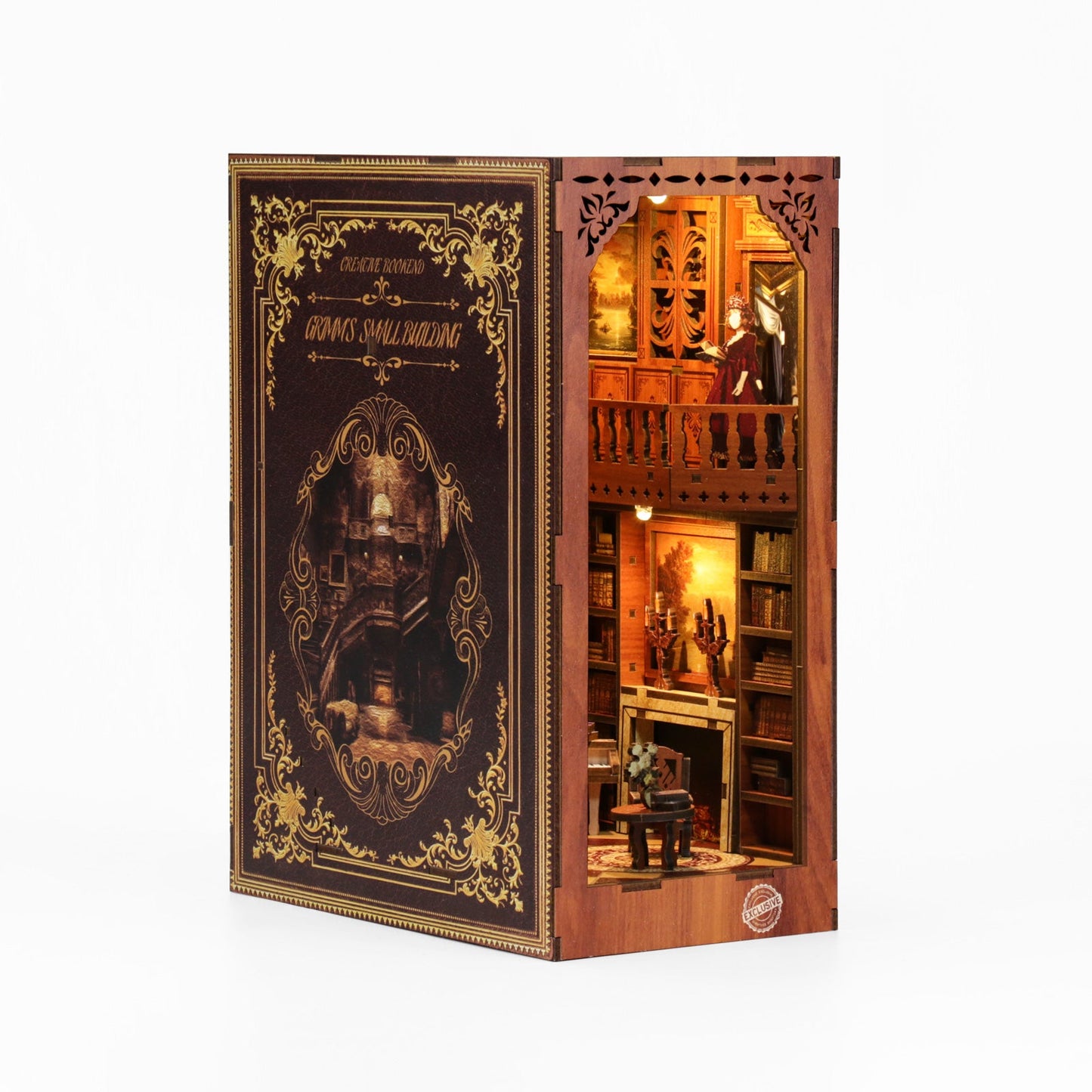 Grimm's Small Building DIY Book Nook Kit featuring detailed wooden puzzle design with musical theme.