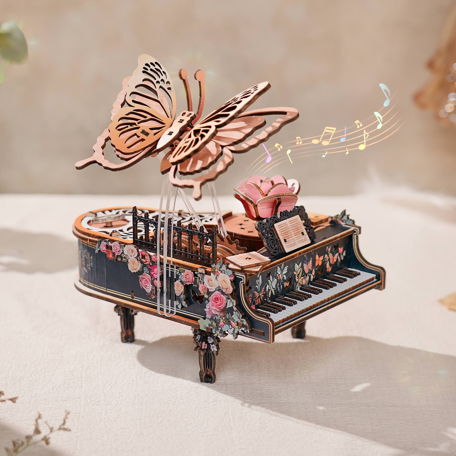 Floral Waltz – DIY Wooden Music Box, 3D Puzzle Craft Kit – KadaJoy