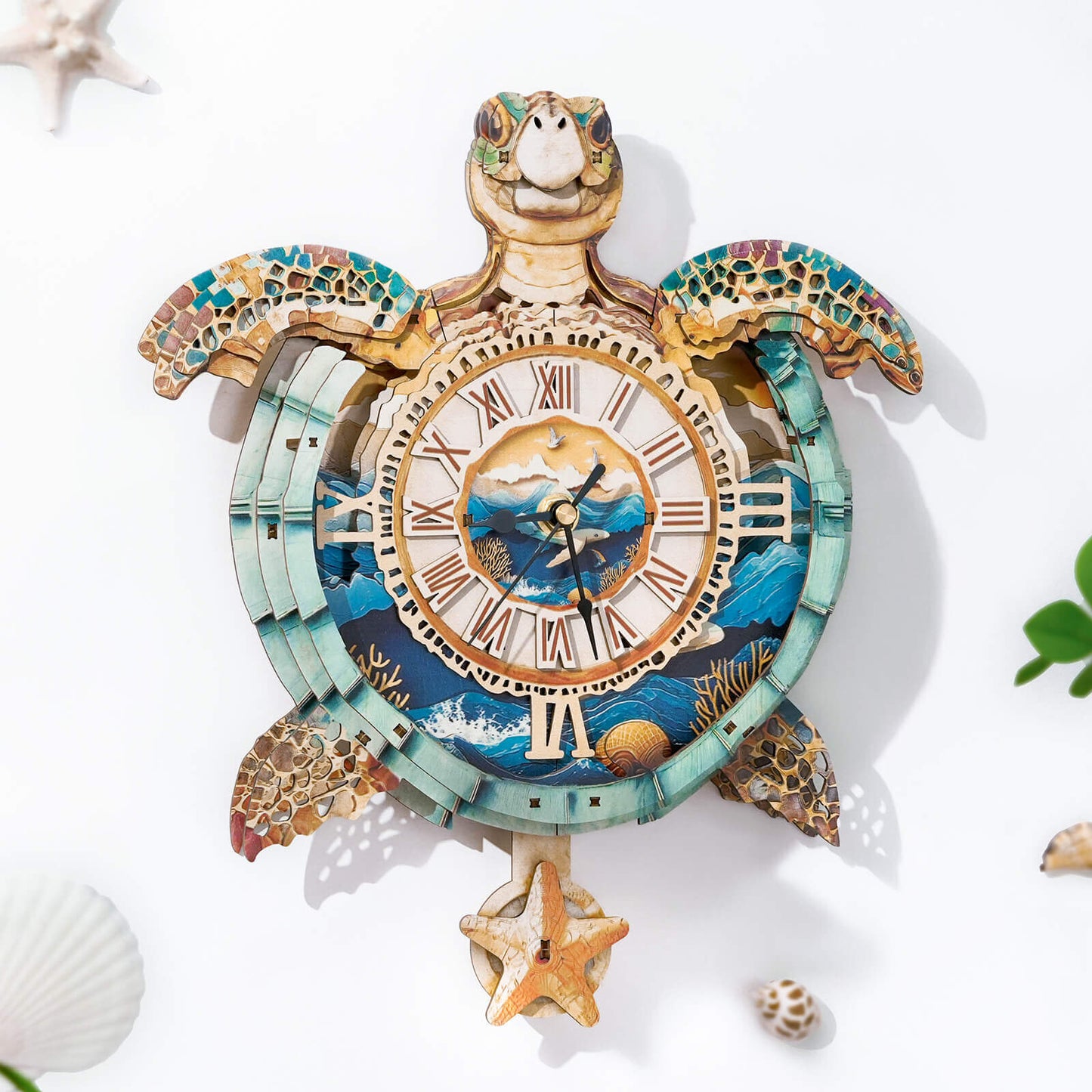 Sea turtles – Wooden 3D Clock DIY Puzzle Kit