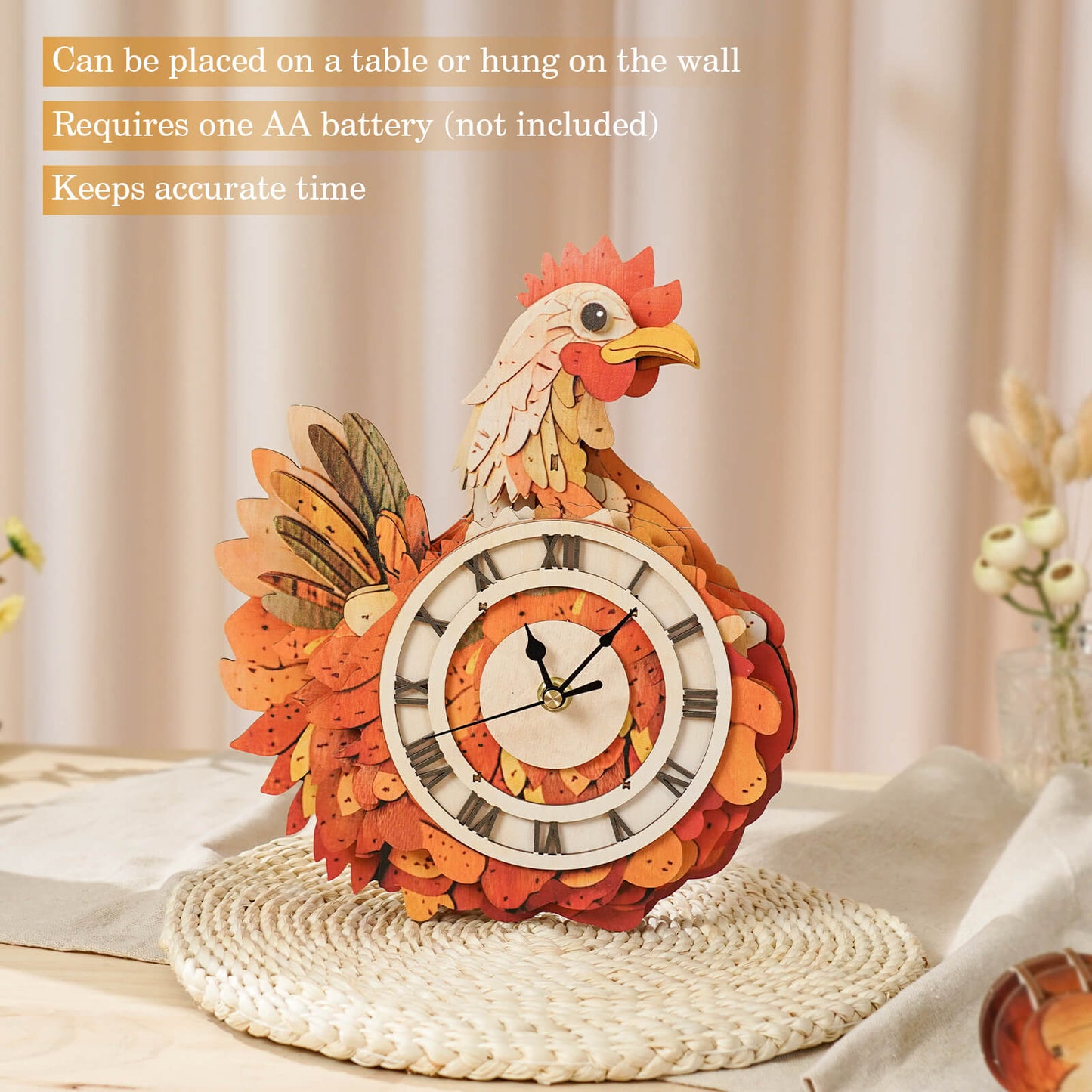 Cluck & Tick Hen Egg  – Wooden 3D Clock DIY Puzzle Kit