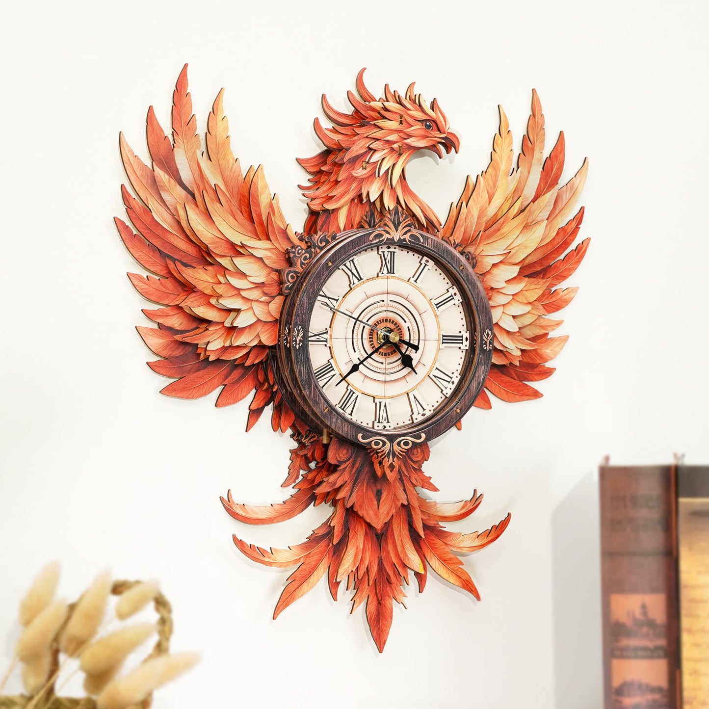 Fire Phoenix – Wooden 3D Clock DIY Puzzle Kit