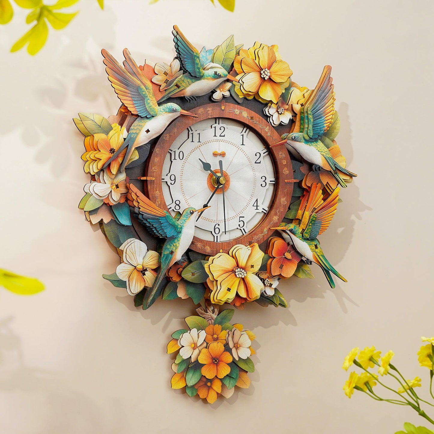 Hummingbird – Wooden 3D Clock DIY Puzzle Kit