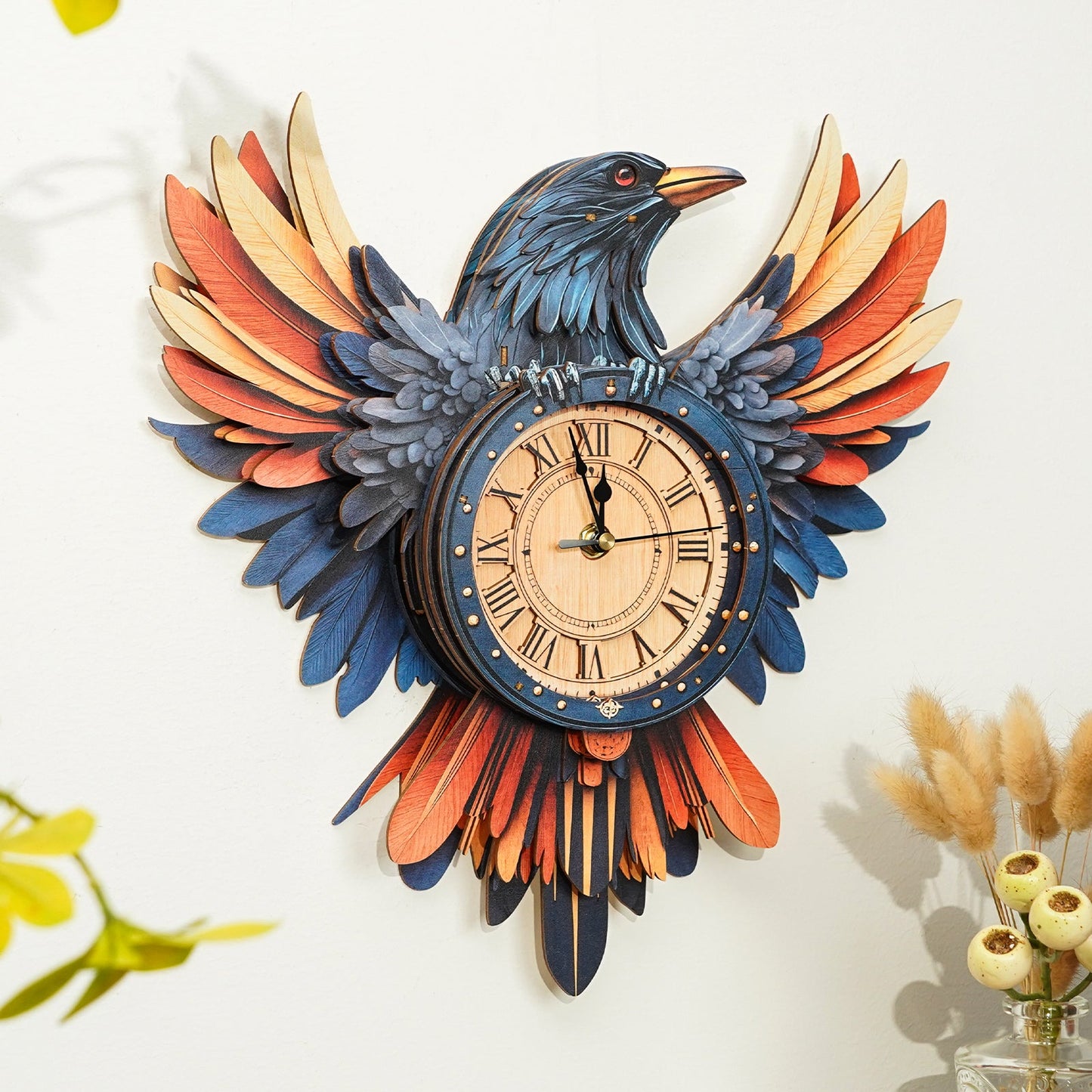 Raven – Wooden 3D Clock DIY Puzzle Kit