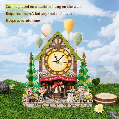Balloon Cabin – Wooden 3D Clock DIY Puzzle Kit
