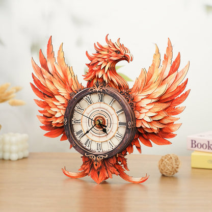 Fire Phoenix – Wooden 3D Clock DIY Puzzle Kit