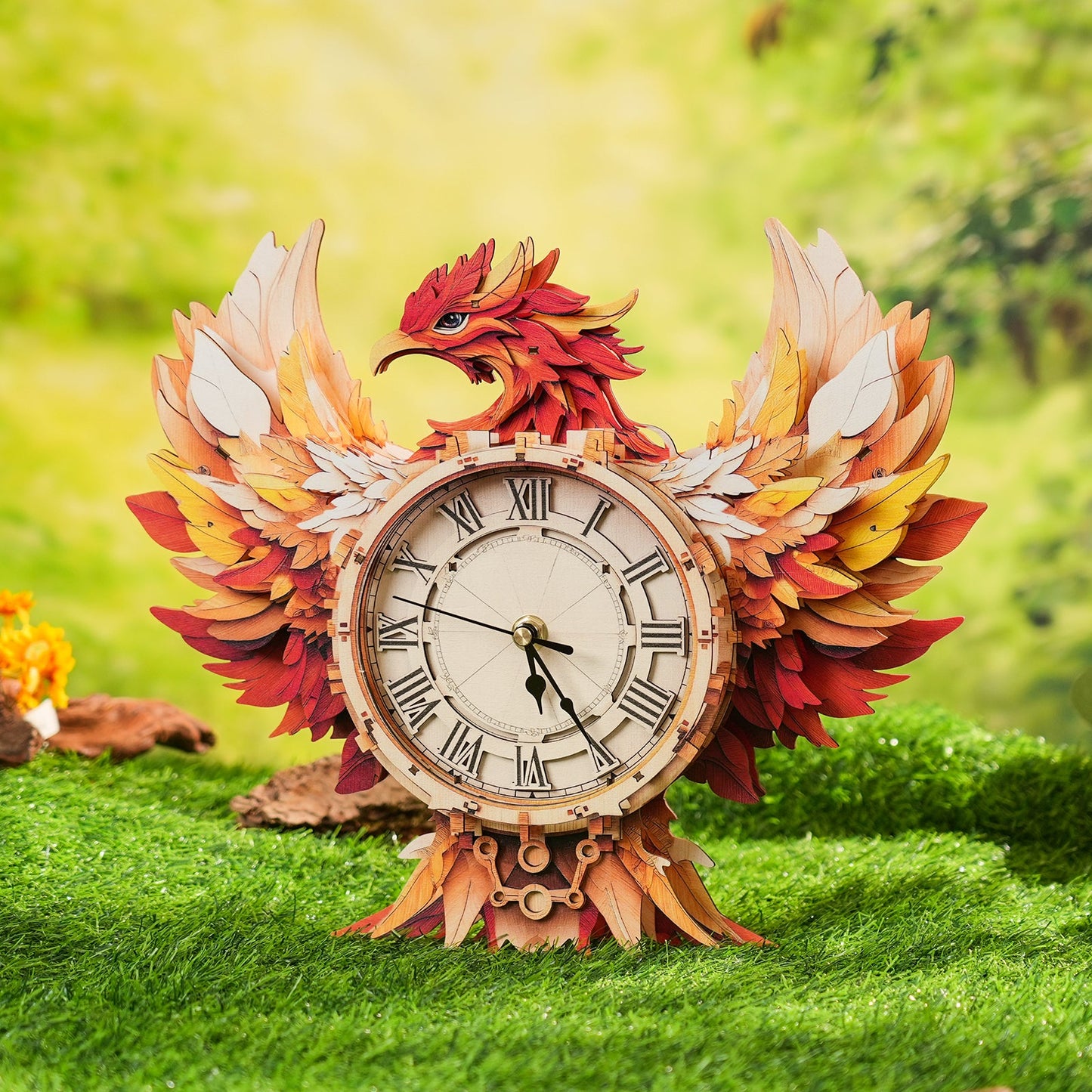 Phoenix – Wooden 3D Clock DIY Puzzle Kit
