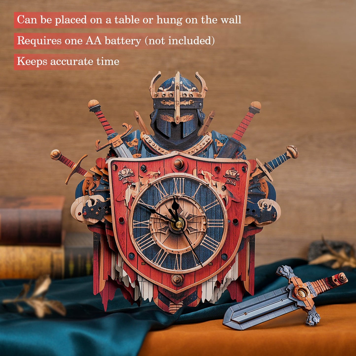 Knight – Wooden 3D Clock DIY Puzzle Kit
