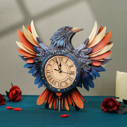 Raven – Wooden 3D Clock DIY Puzzle Kit