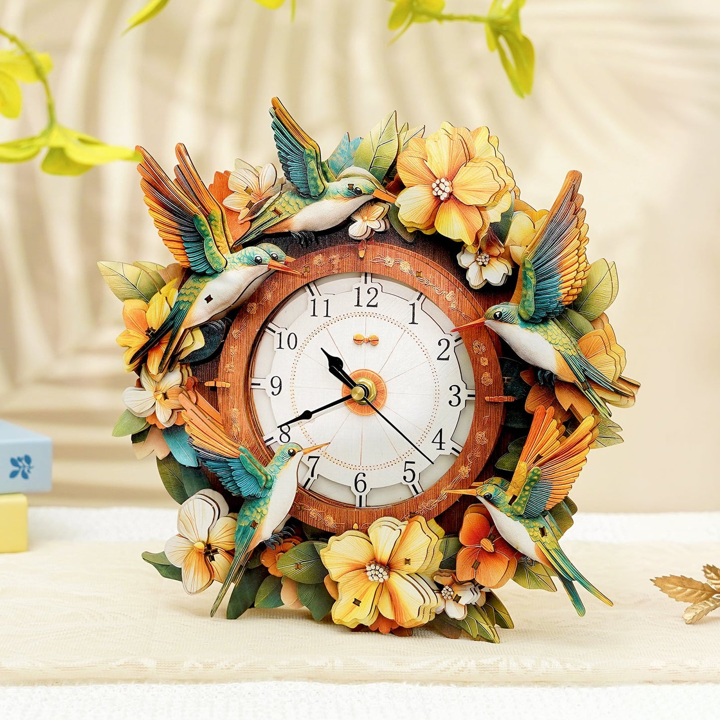 Hummingbird – Wooden 3D Clock DIY Puzzle Kit