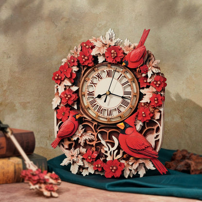 Cardinal – Wooden 3D Clock DIY Puzzle Kit