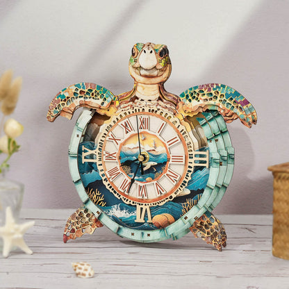 Sea turtles – Wooden 3D Clock DIY Puzzle Kit