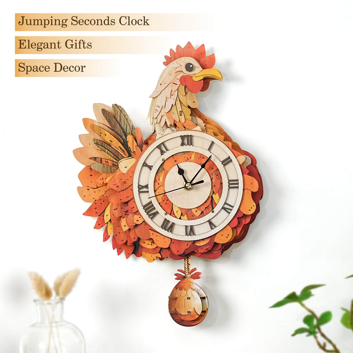 Cluck & Tick Hen Egg  – Wooden 3D Clock DIY Puzzle Kit