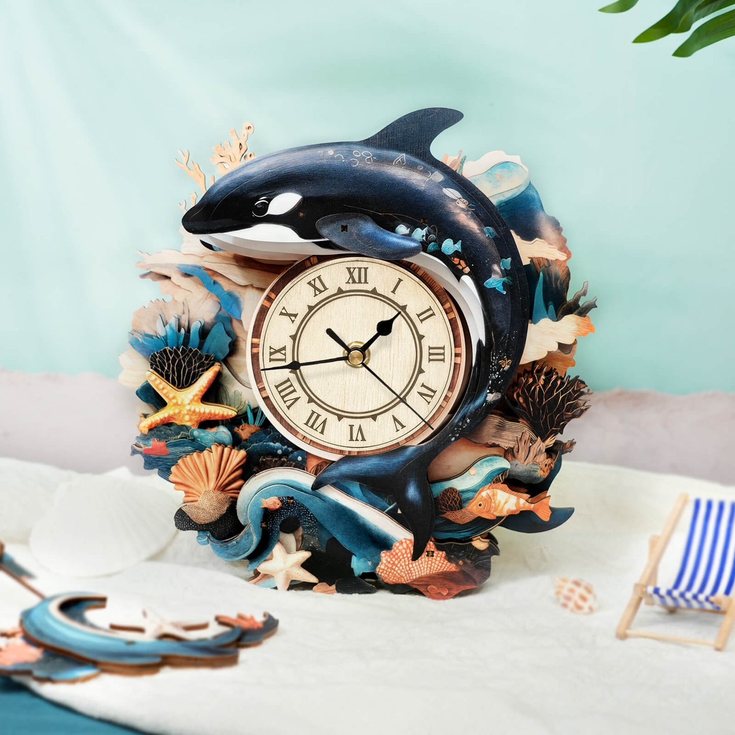 Killer Whale – Wooden 3D Clock DIY Puzzle Kit