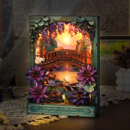 Twilight Lotus Whisper — 3D Wooden Wall Art DIY Kit