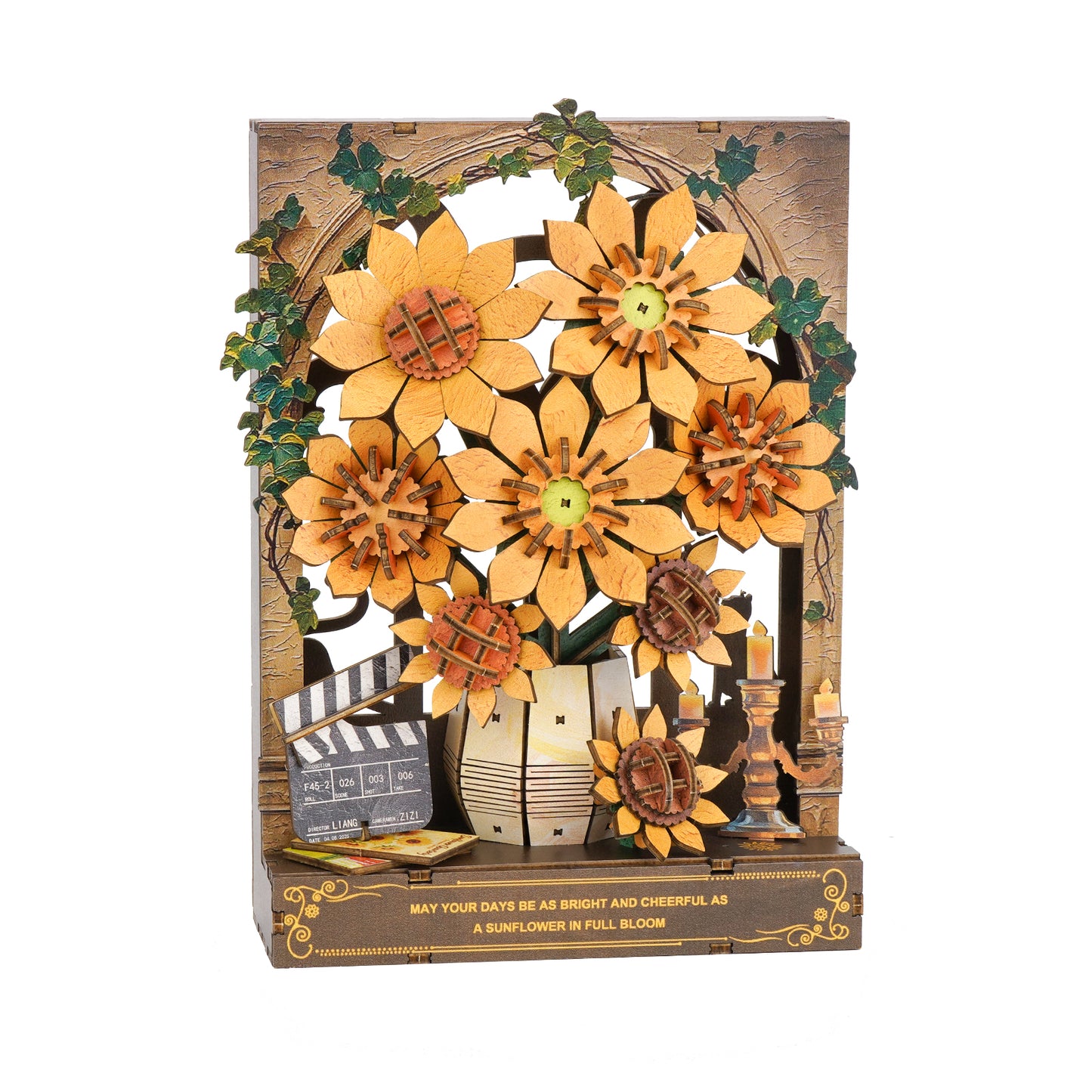 Sunflower at the Window — 3D Wooden Wall Art DIY Kit