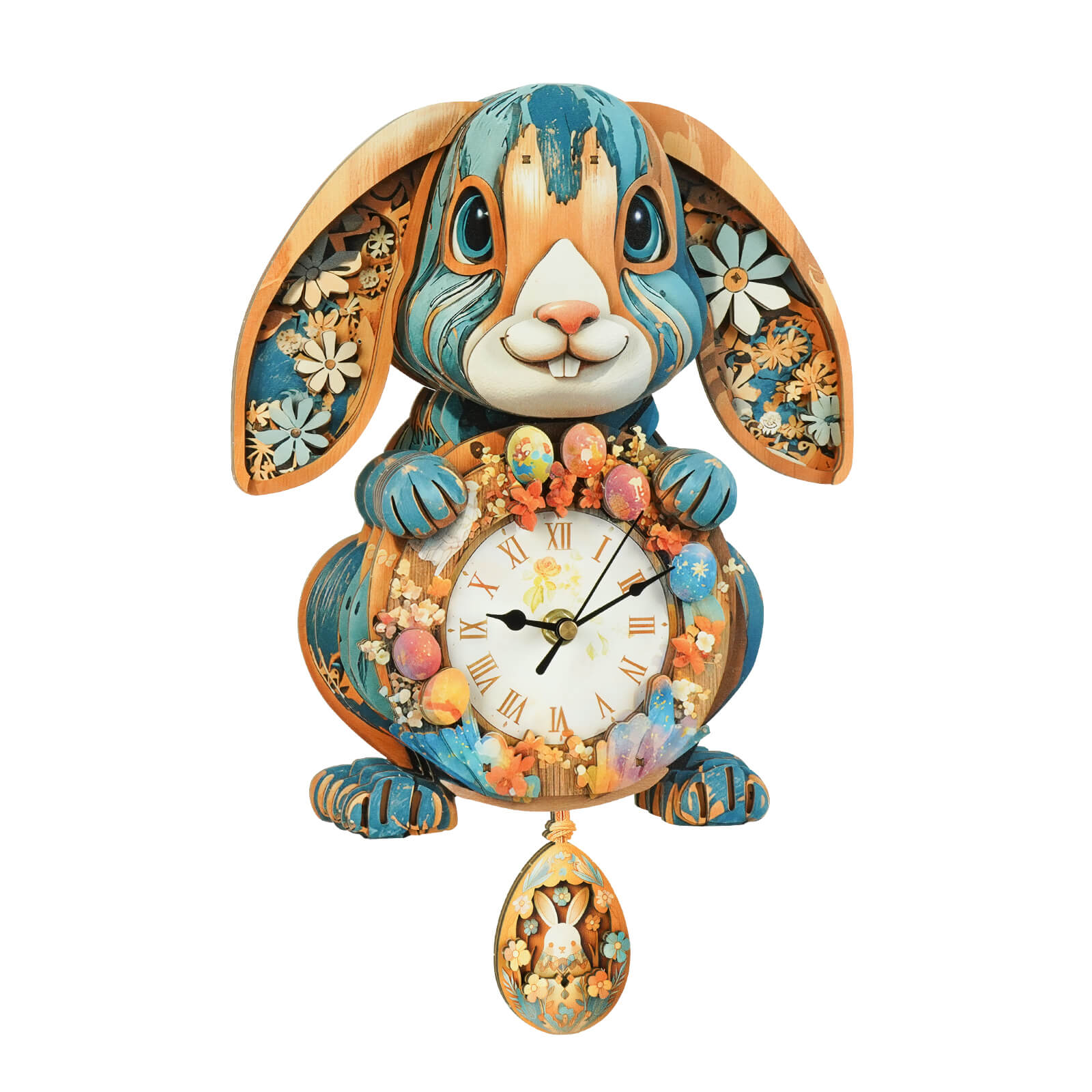 Rabbit– DIY Wooden Clock, 3D Puzzle Craft Kit – KadaJoy