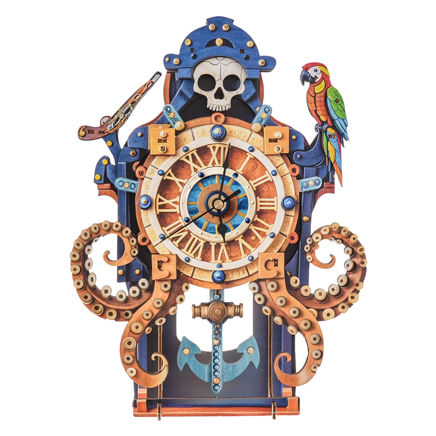 Octopus Sea Monster  – Wooden 3D Clock DIY Puzzle Kit