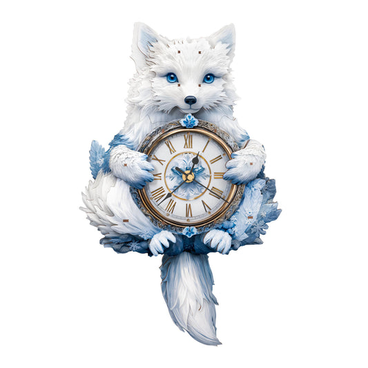 Arctic Fox – Wooden 3D Clock DIY Puzzle Kit