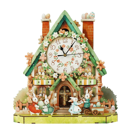Easter Egg Hut – Wooden 3D Clock DIY Puzzle Kit
