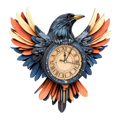Raven – Wooden 3D Clock DIY Puzzle Kit