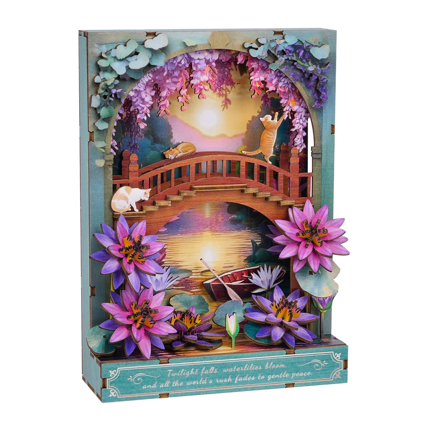 Twilight Lotus Whisper — 3D Wooden Wall Art DIY Kit