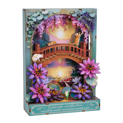 Twilight Lotus Whisper — 3D Wooden Wall Art DIY Kit
