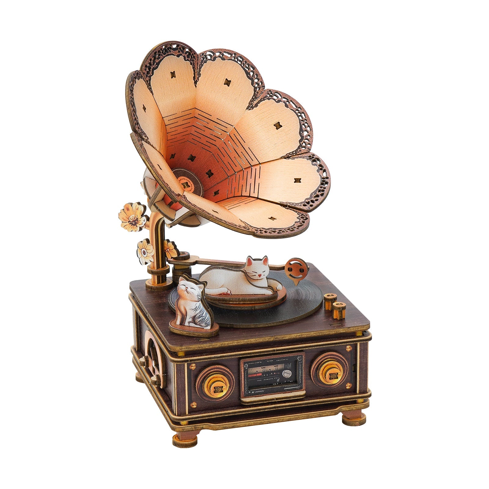 Nostalgic Cats – DIY Wooden Music Box, 3D Puzzle Craft Kit – KadaJoy