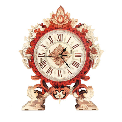Fire Flame Flower – Wooden 3D Clock DIY Puzzle Kit