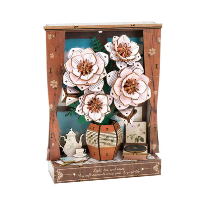 Crimson Rose Window — 3D Wooden Wall Art DIY Kit