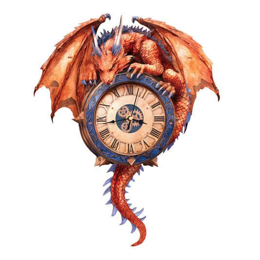 Flame Dragon – Wooden 3D Clock DIY Puzzle Kit