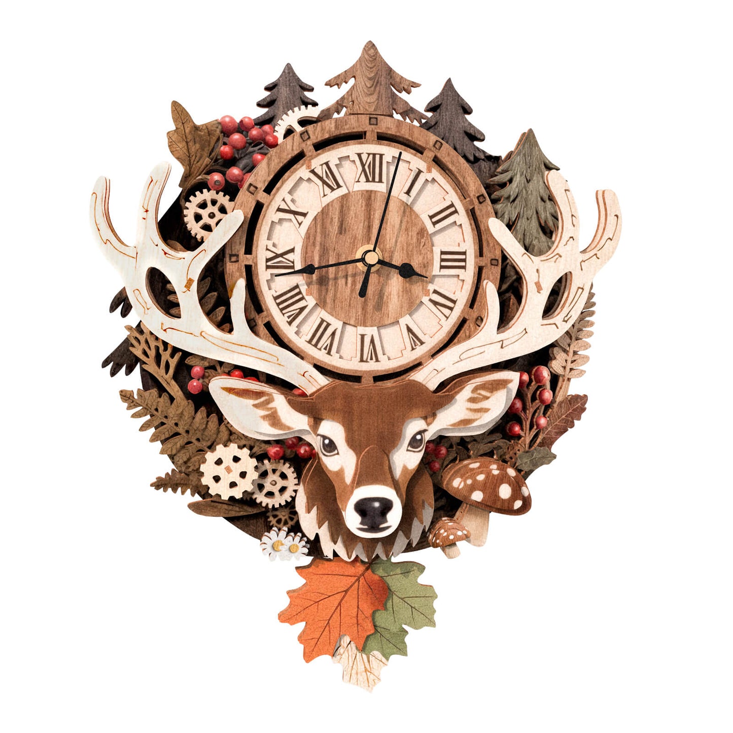 Reindeer –  Wooden 3D Clock DIY Puzzle Kit