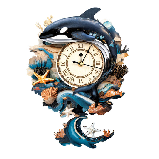 Killer Whale – Wooden 3D Clock DIY Puzzle Kit