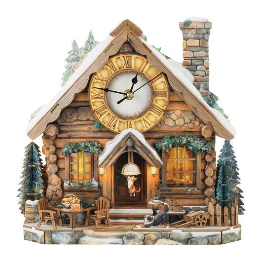 Swiss Chalet – DIY Wooden Clock, 3D Puzzle Craft Kit