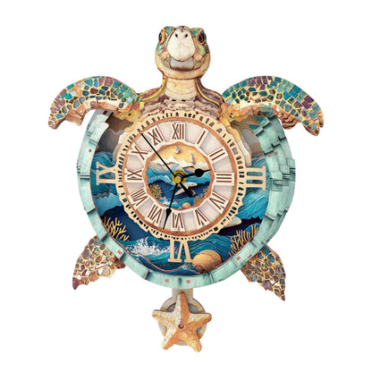 Sea turtles – Wooden 3D Clock DIY Puzzle Kit