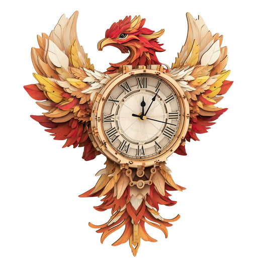 Phoenix – Wooden 3D Clock DIY Puzzle Kit