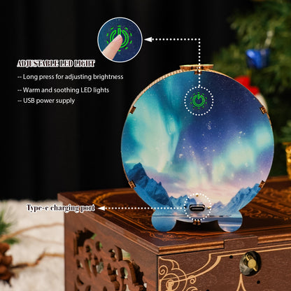 Aurora World Kit 3D Wooden Puzzle Night Light featuring adjustable LED, USB charging, and soothing colors.