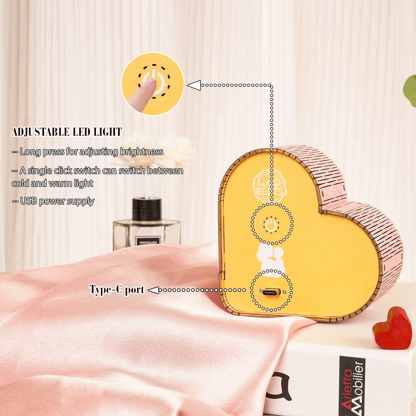Woodbests 3D Wooden Puzzle Night Light, 3D Puzzle Night Lamp - A