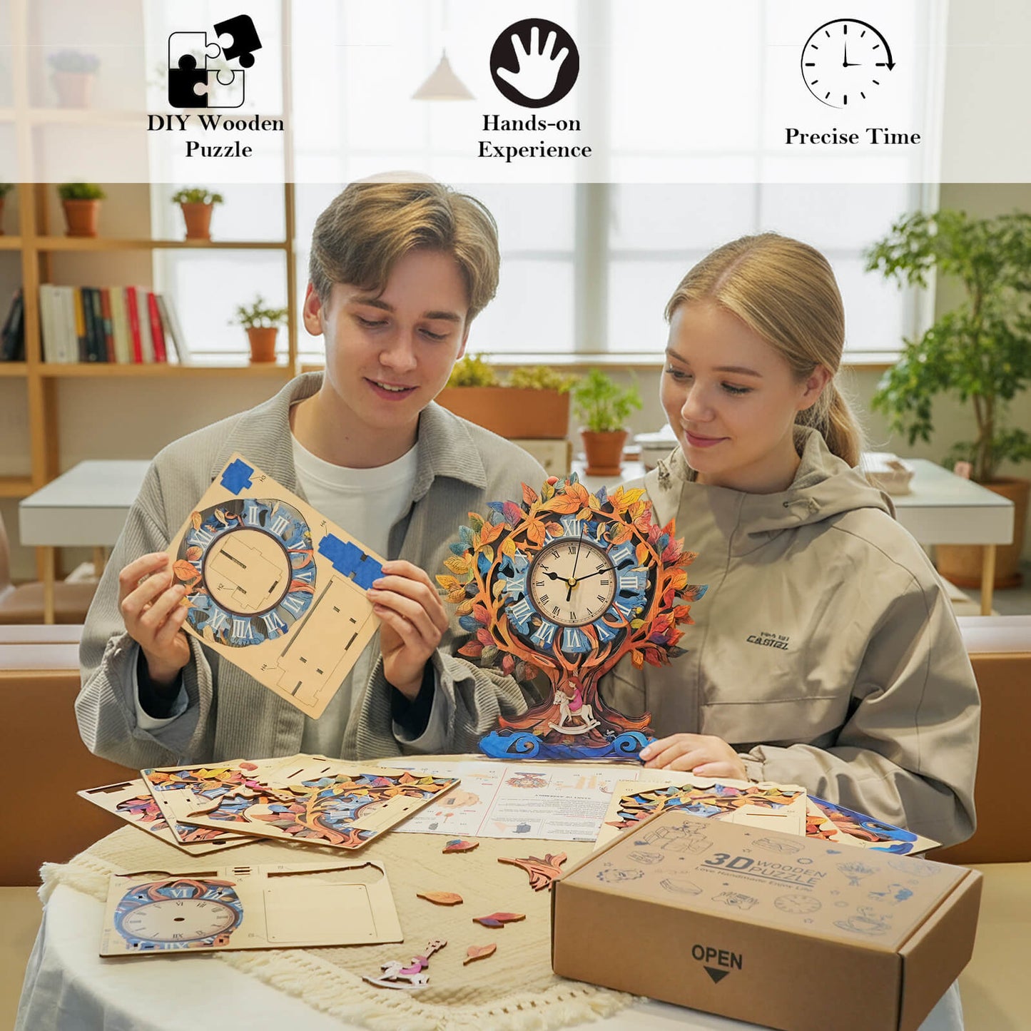 Tree of Life – Wooden 3D Clock DIY Puzzle Kit