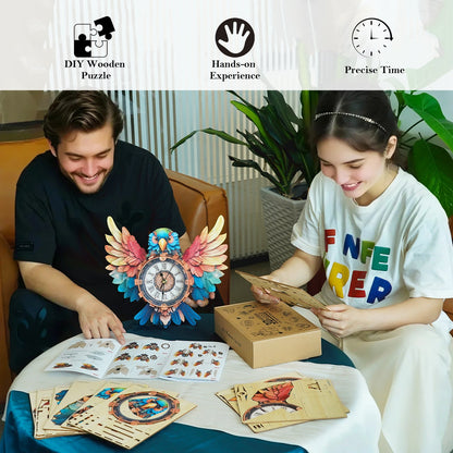 Parrot – Wooden 3D Clock DIY Puzzle Kit