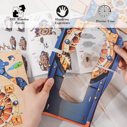 Octopus Sea Monster  – Wooden 3D Clock DIY Puzzle Kit