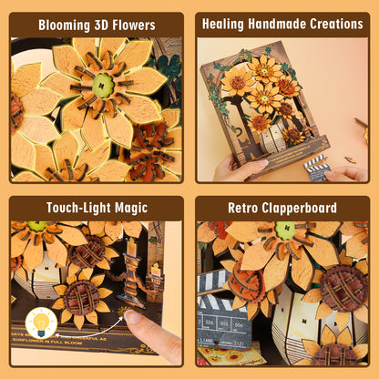 Sunflower at the Window — 3D Wooden Wall Art DIY Kit