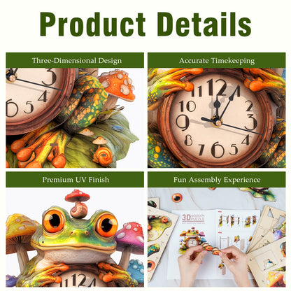 Frog – Wooden 3D Clock DIY Puzzle Kit